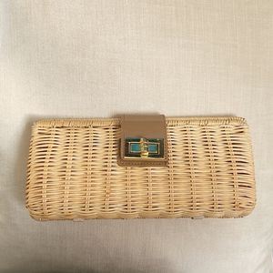 Natural woven clutch by J. Crew